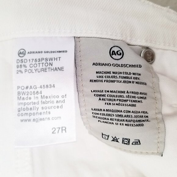 Ag Adriano Goldschmied The Isabelle High-Rise Straight Crop Jean Slit 27 White - Picture 14 of 16